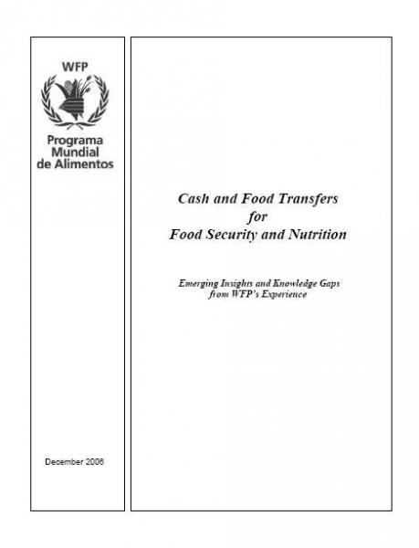 Cash and Food Transfers for Food Security and Nutrition