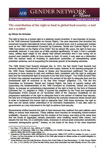 The contribution of the right to food to global food security: a tool not a symbol