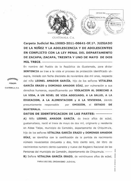 Leonel García Vs. Estado de Guatemala