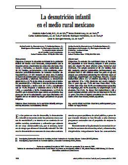 La desnutrición infantil en el medio rural mexicano