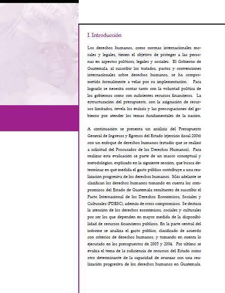 Análisis del Presupuesto Nacional 2006: Un enfoque de derechos