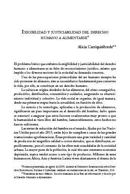 Exigibilidad y justiciabilidad del derecho humano a alimentarse