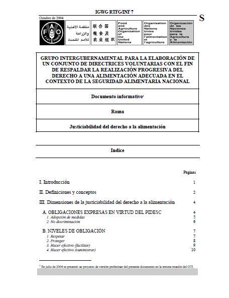 Justiciabilidad del derecho a la alimentación