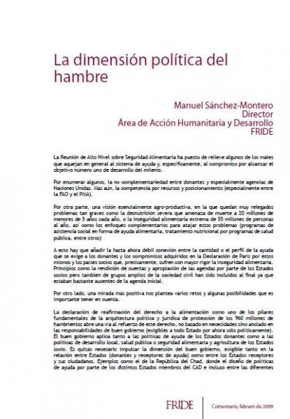 La dimensión política del hambre