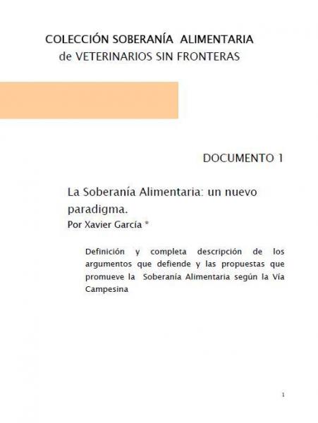 La Soberanía Alimentaria: un nuevo paradigma.