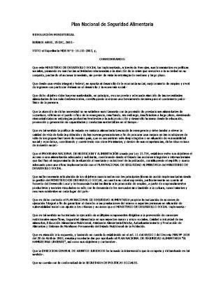 Plan Nacional de Seguridad Alimentaria