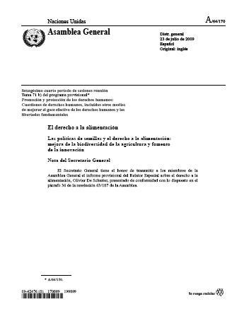 Las políticas de semillas y el derecho a la alimentación: mejora de la biodiversidad de la agricultura y fomento de la innovación