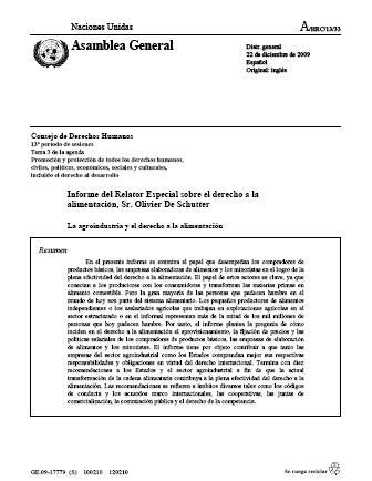 La agroindustria y el derecho a la alimentación