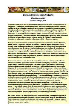 Declaración de Nyéléni