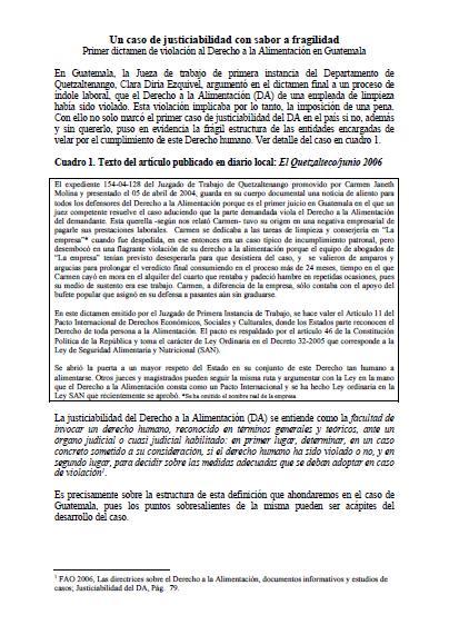 Un caso de justiciabilidad con sabor a fragilidad: Primer dictamen de violación al Derecho a la Alimentación en Guatemala