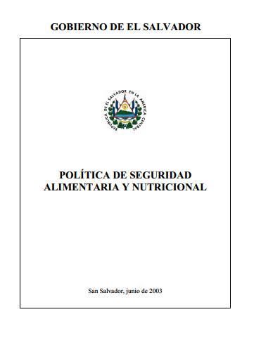 Política de Seguridad Alimentaria y Nutricional