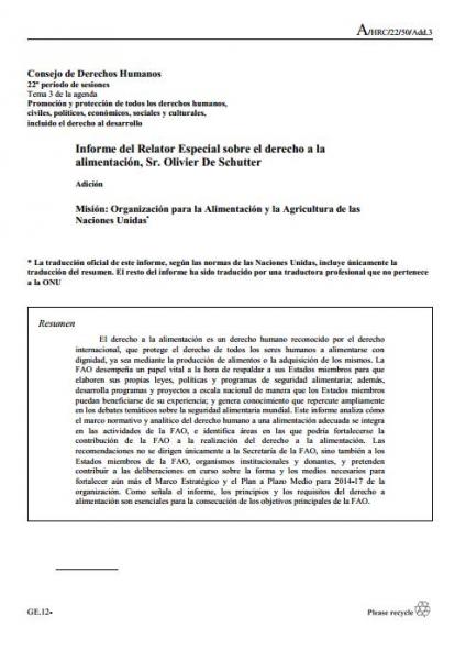 Misión: FAO
