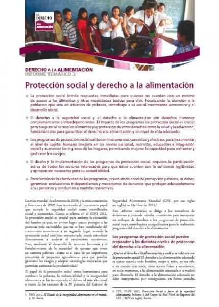 Protección social y derecho a la alimentación