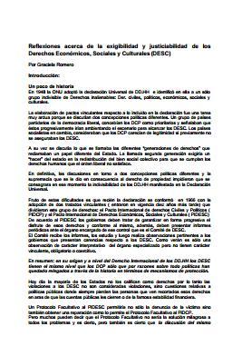 Reflexiones acerca de la exigibilidad y justiciabilidad de los DESC