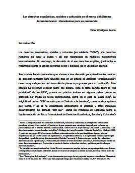 Los DESC en el marco del Sistema Interamericano: Mecanismos para su protección