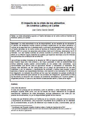 El impacto de la crisis de los alimentos en América Latina y el Caribe