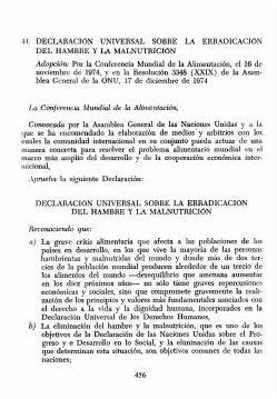 Declaración Universal sobre la Erradicación del Hambre y la Malnutrición