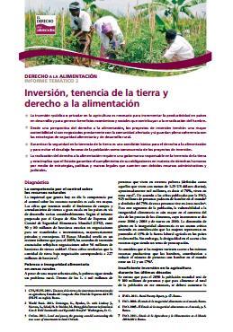 Inversión, tenencia de la tierra y derecho a la alimentación