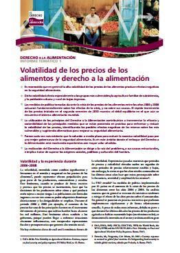 Volatilidad de los precios de los alimentos y derecho a la alimentación