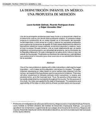 La desnutrición infantil en México: una propuesta de medición