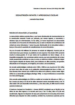 Desnutrición infantil y aprendizaje escolar