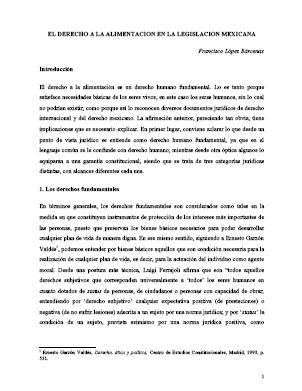 El derecho a la alimentación en la legislación Mexicana