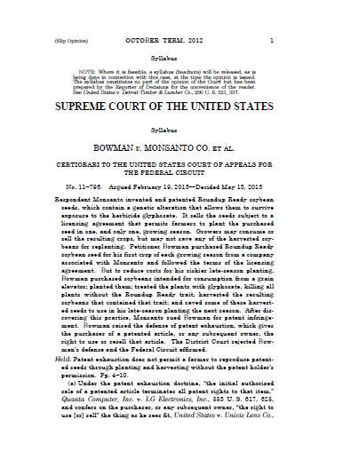 Bowman v. Monsanto CO. et al.