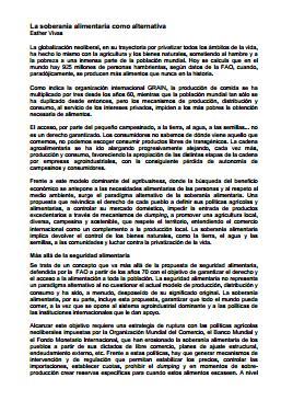 La soberanía alimentaria como alternativa