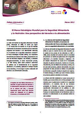 El Marco Estratégico Mundial para la Seguridad Alimentaria y la Nutrición: Una perspectiva del derecho a la alimentación.