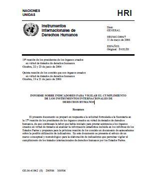 Informe sobre indicadores para vigilar el cumplimiento de los instrumentos internacionales de derechos humanos