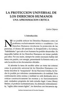 La Protección Universal de los Derechos Humanos, una aproximación crítica.