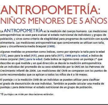 Antropometría: niños menores de 5 años